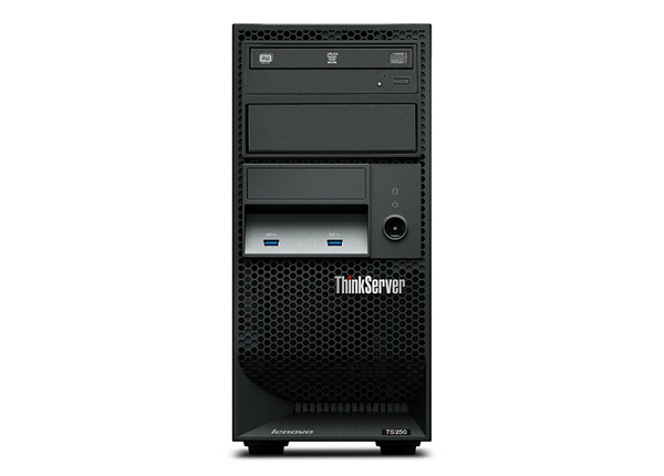 联想Lenovo ThinkServer TS250 塔式服务器（1颗英特尔®至强®E3-1225 v5处理器/32G UDIMM内存/3块1TB 7.2K RPM SATA 3.5英寸硬盘） 产品图