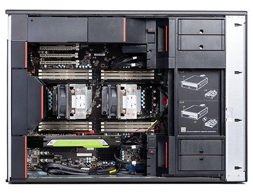 联想ThinkStation P920工作站（2颗intel至强4210 十核/128G内存/512GB固态+2T硬盘/NVIDIA P4000显卡/1400W电源） 产品图